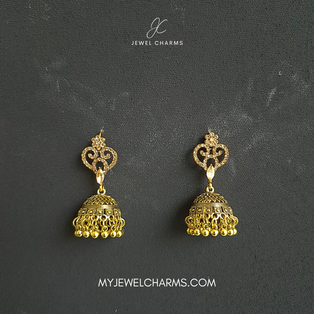 Champagne Heart Jhumki Golden