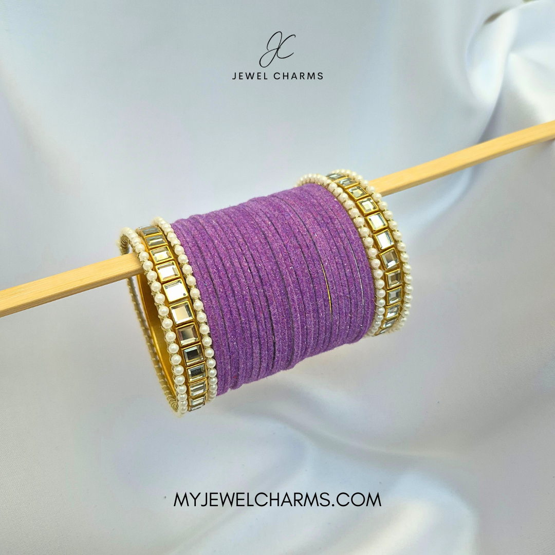 Lilac Double Karra 2 Dozen Bangles Set