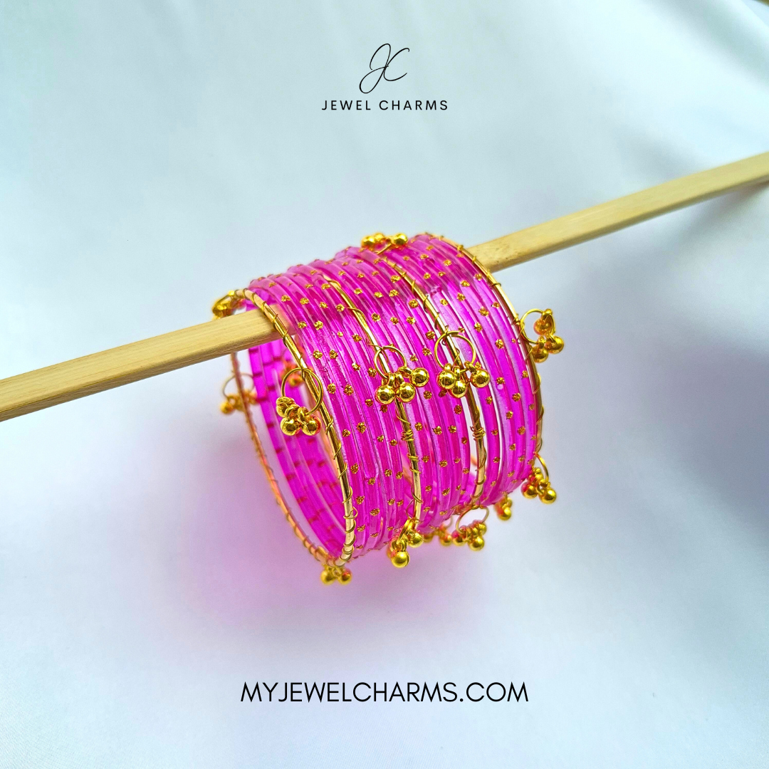 Dark Pink Viral AEENA Kashmiri Bangles - 2.6 (Sawa Do)