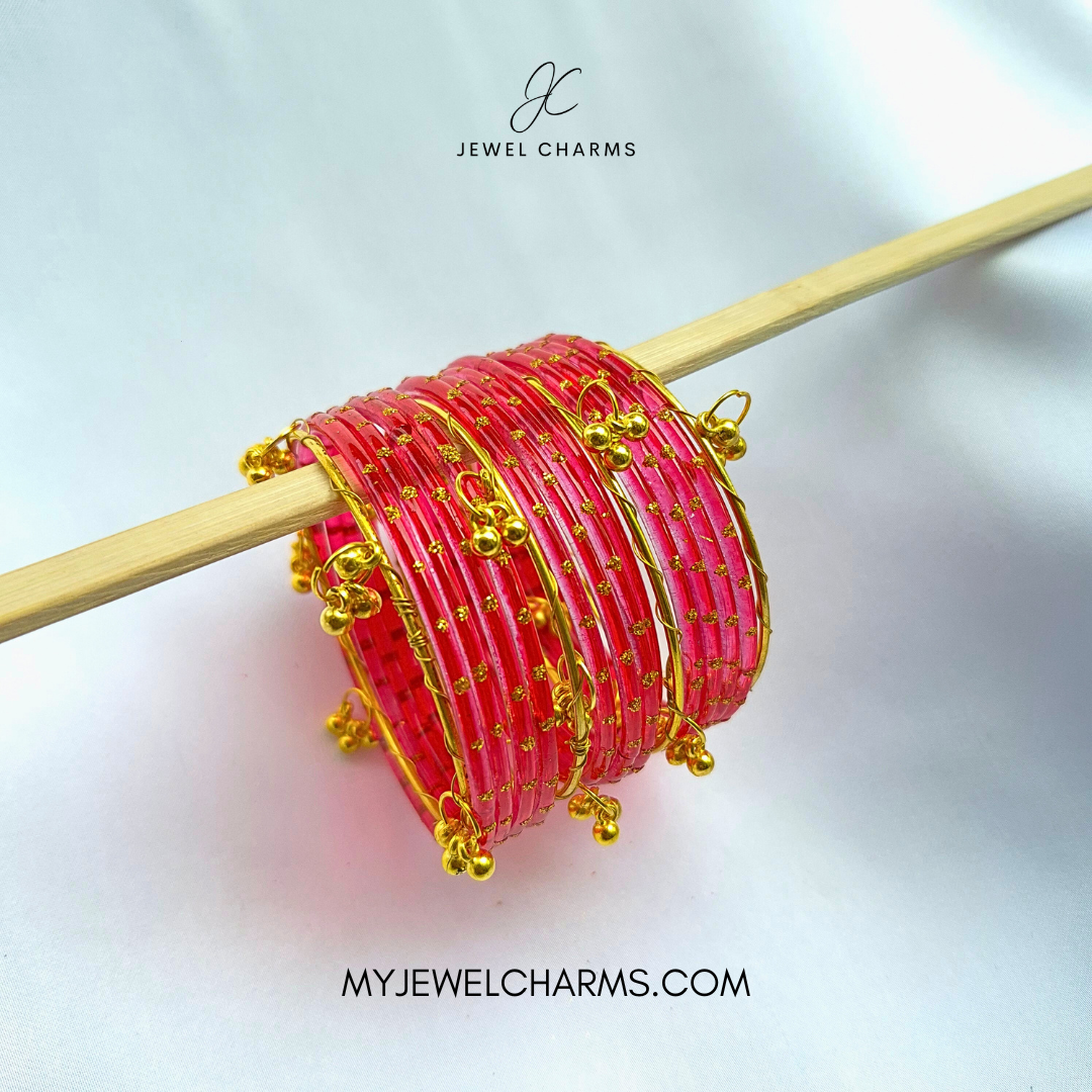 Red Viral AEENA Kashmiri Bangles - 2.6 (Sawa Do)