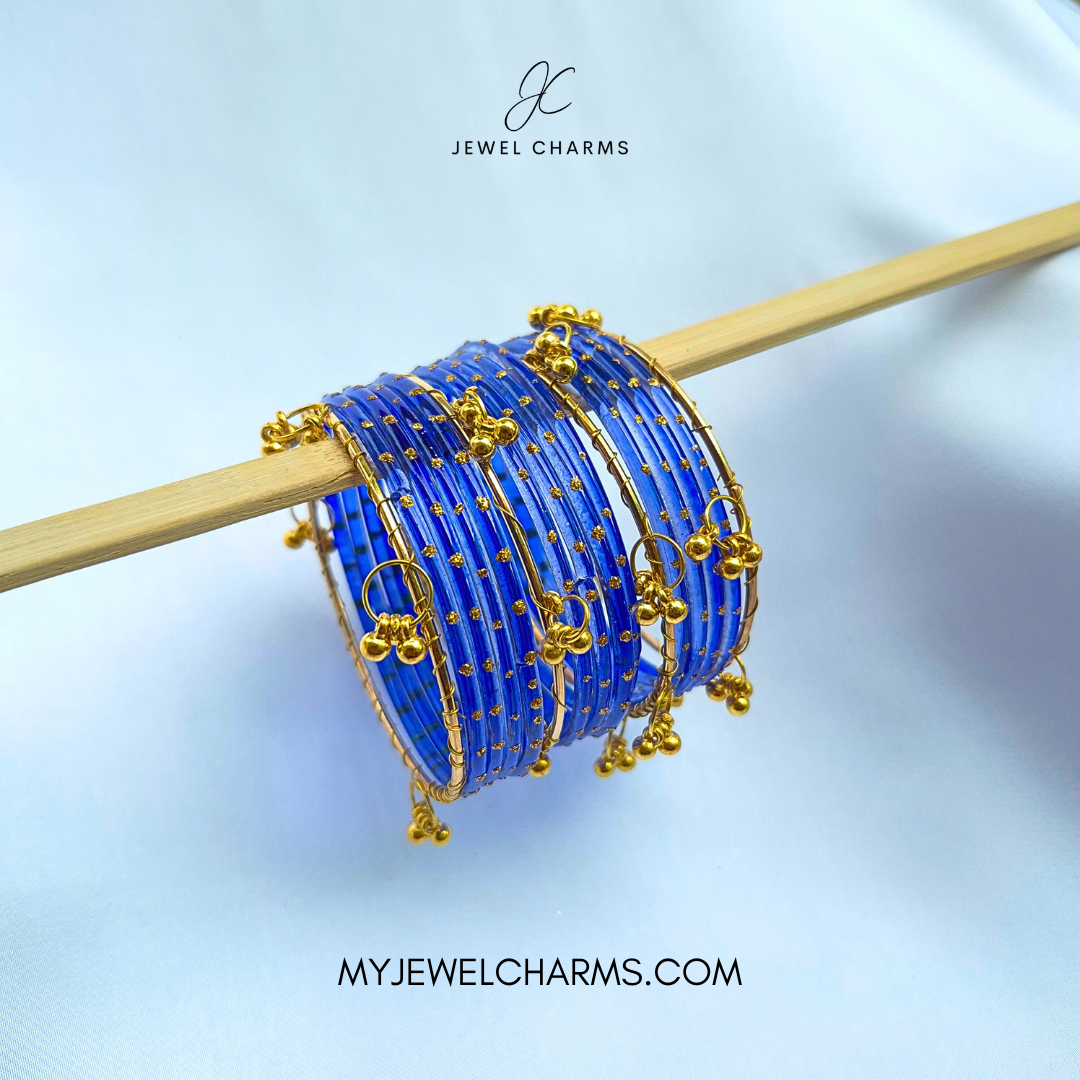 Bright Blue Viral AEENA Kashmiri Bangles - 2.6 (Sawa Do)
