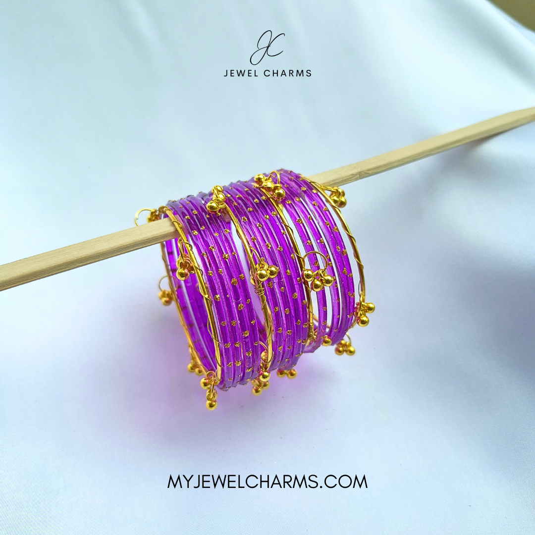 Purple Viral AEENA Kashmiri Bangles - 2.6 (Sawa Do)