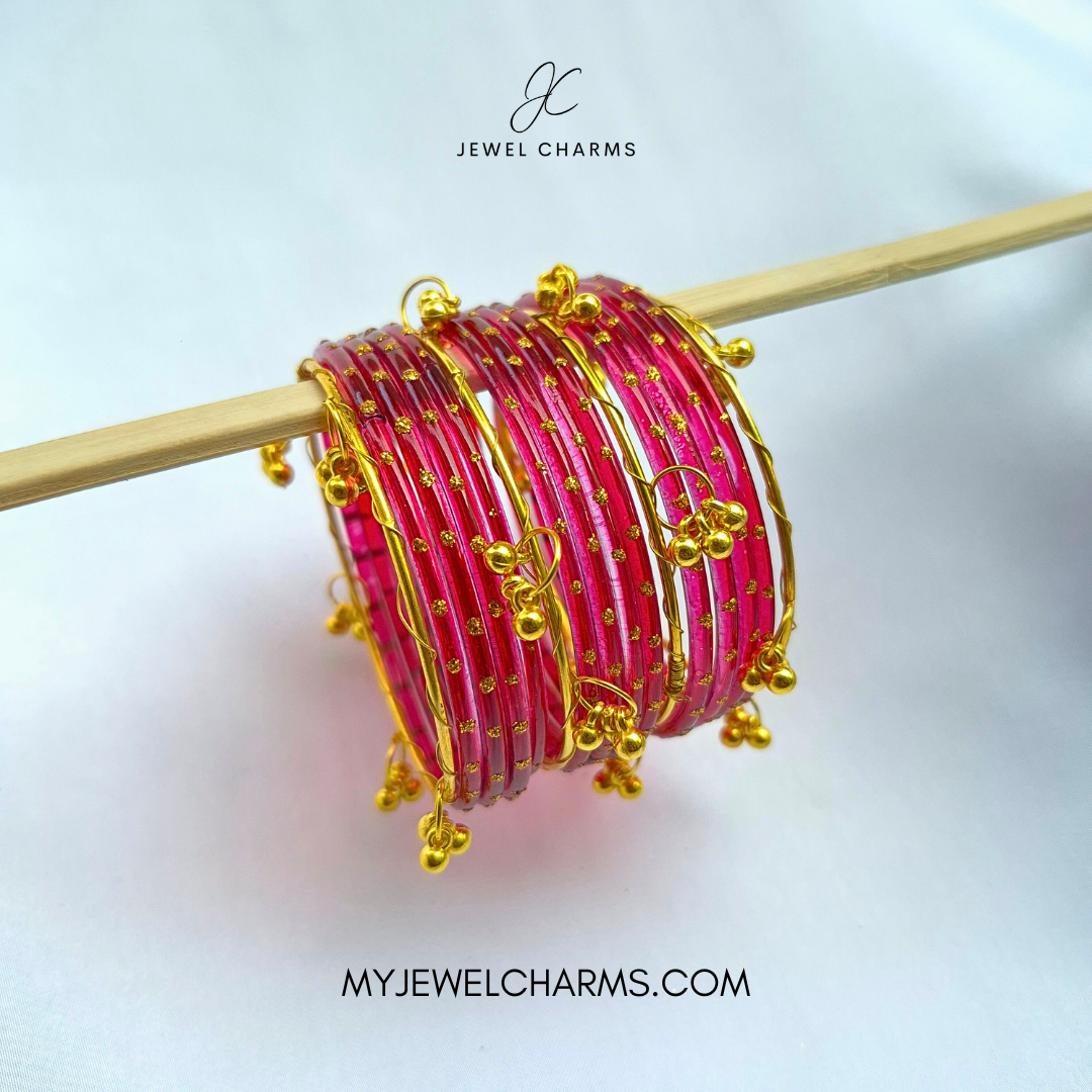 Maroon Viral AEENA Kashmiri Bangles - 2.6 (Sawa Do)