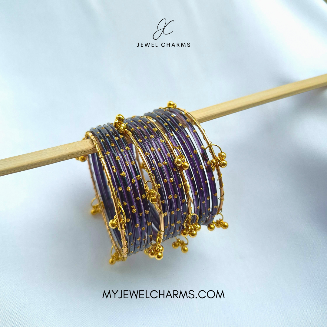 Black Currant Viral AEENA Kashmiri Bangles - 2.6 (Sawa Do)