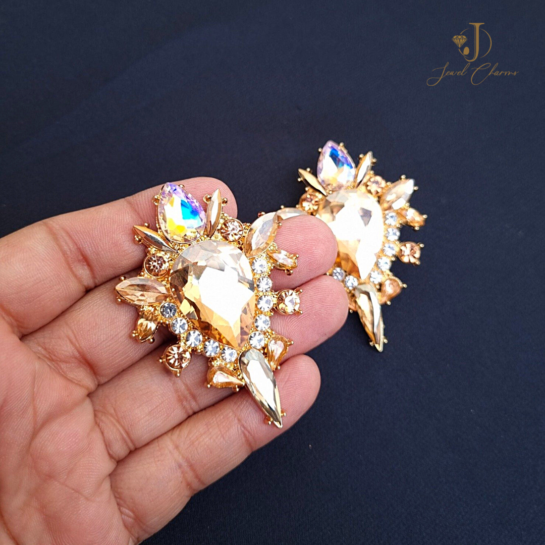 Premium Champagne Pink Fairy Medallion Earrings