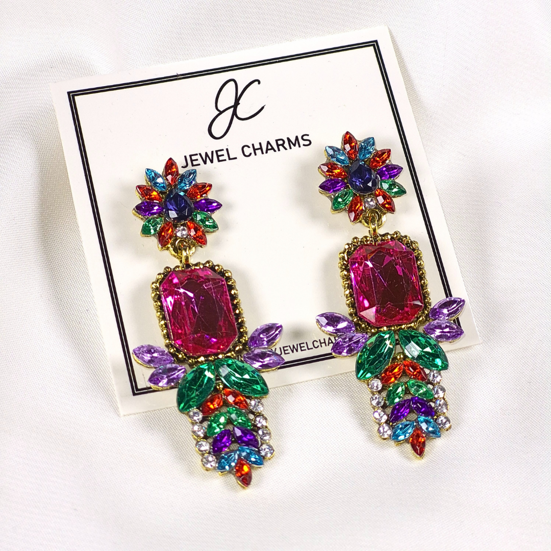 Jc 280 Multi Vaganza Shaman Crystal Rhinestone Earrings