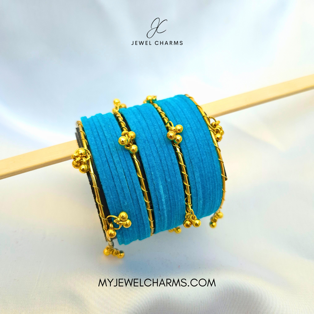 Firozi Golden Viral Kashmiri Bangles