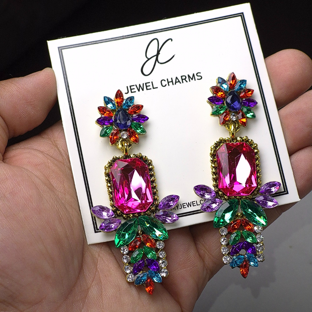 Multi Vaganza Shaman Crystal Rhinestone Earrings