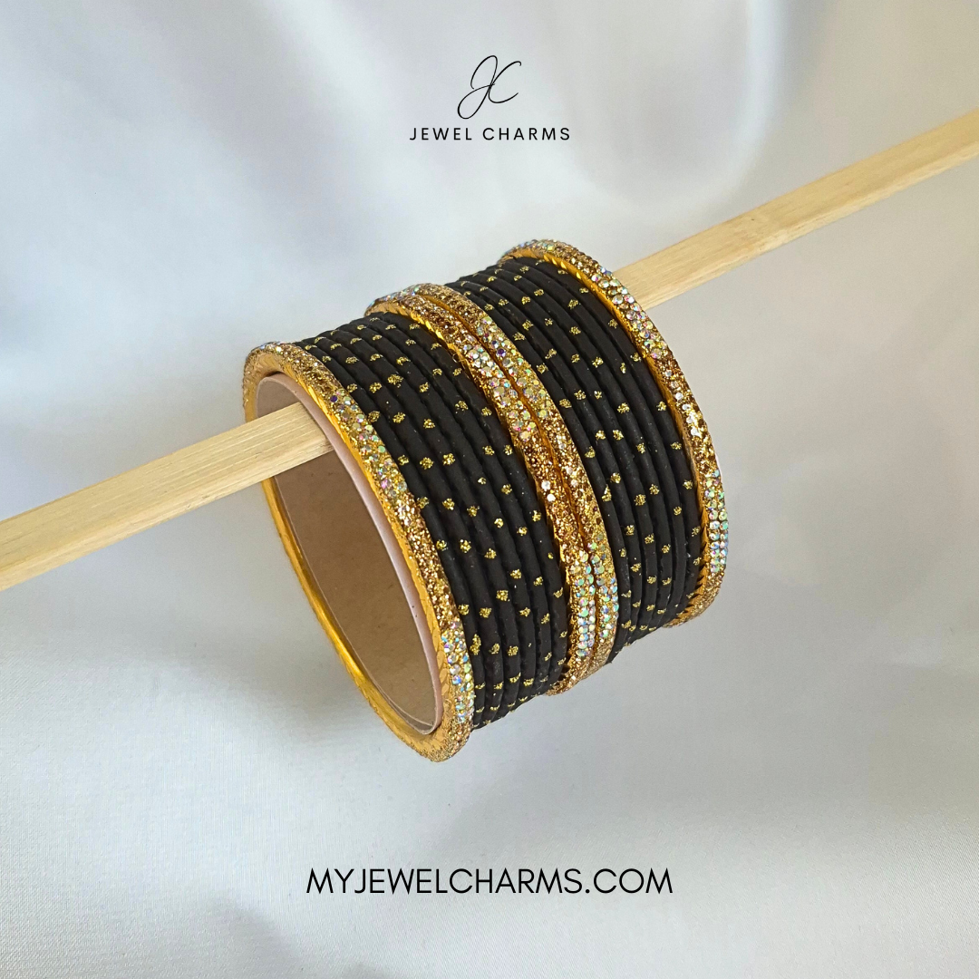 Black Rainbow Tetra Karra Bangles Set