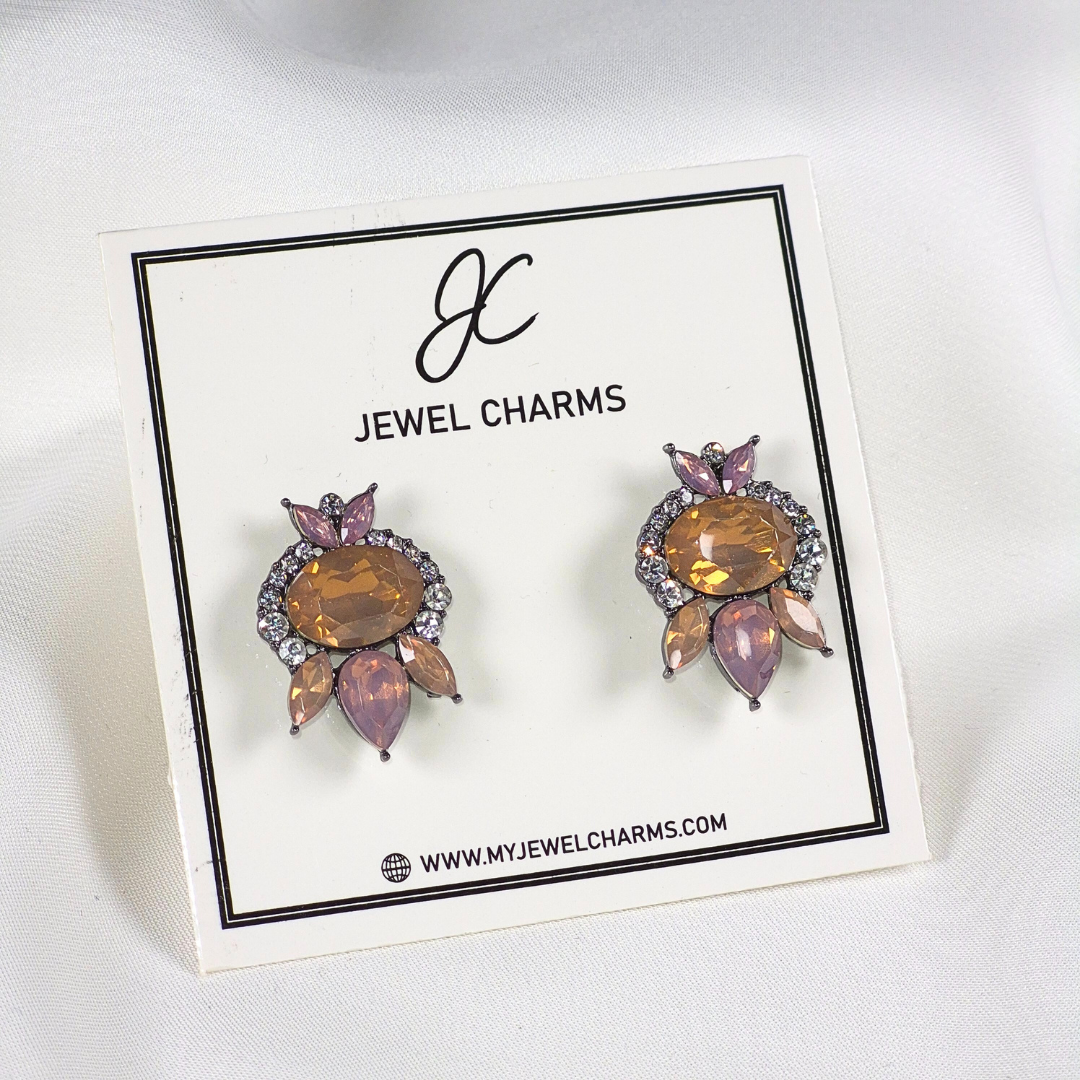 Jc 281 CHampagne/Wine Studs Earrings Tops