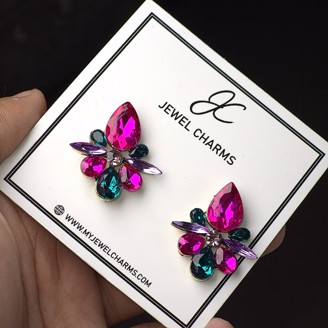 Jc 288 Pink Green Studs