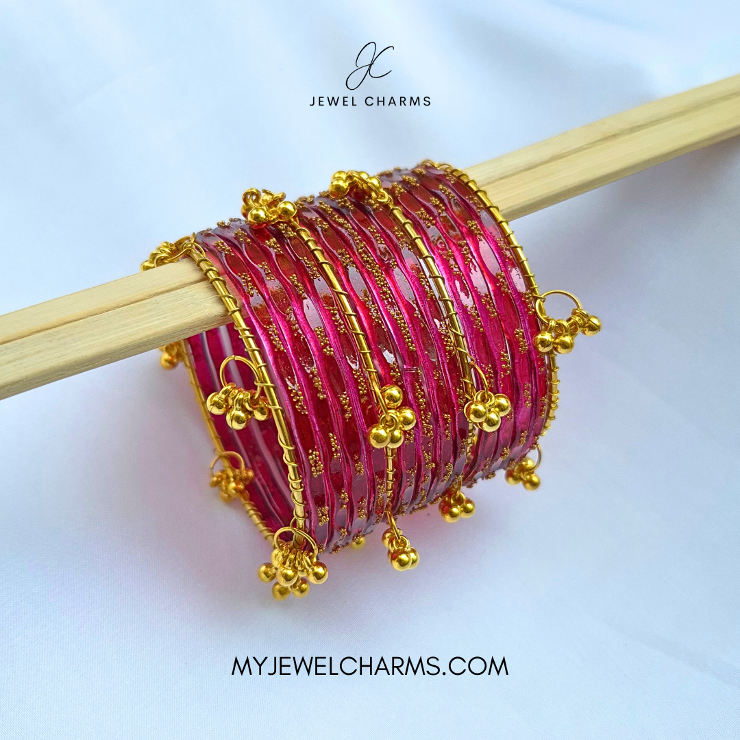 Maroon Viral Raindrop Original Kashmiri Glass Bangles