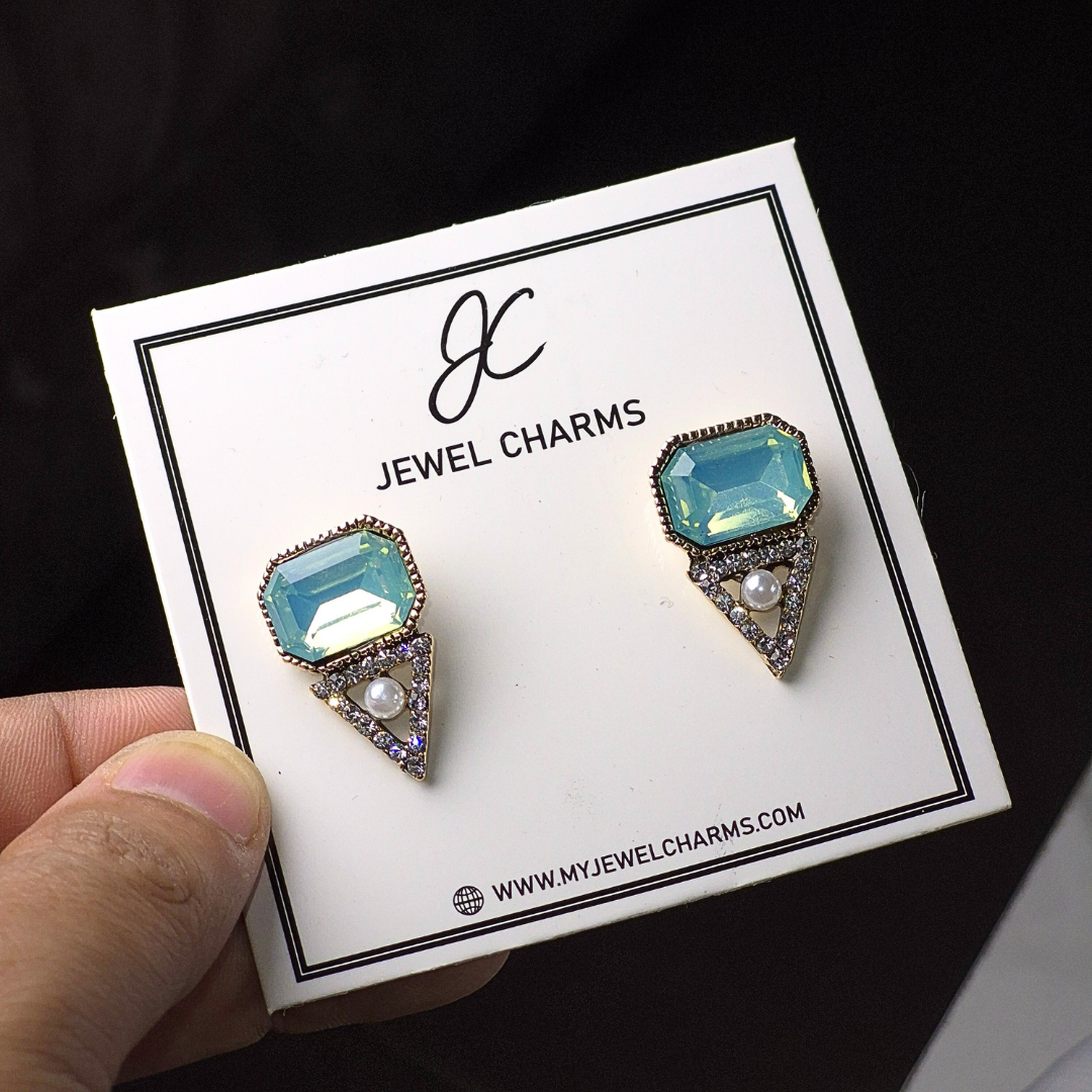 Jcec 293 Sea Green Traingle Studs