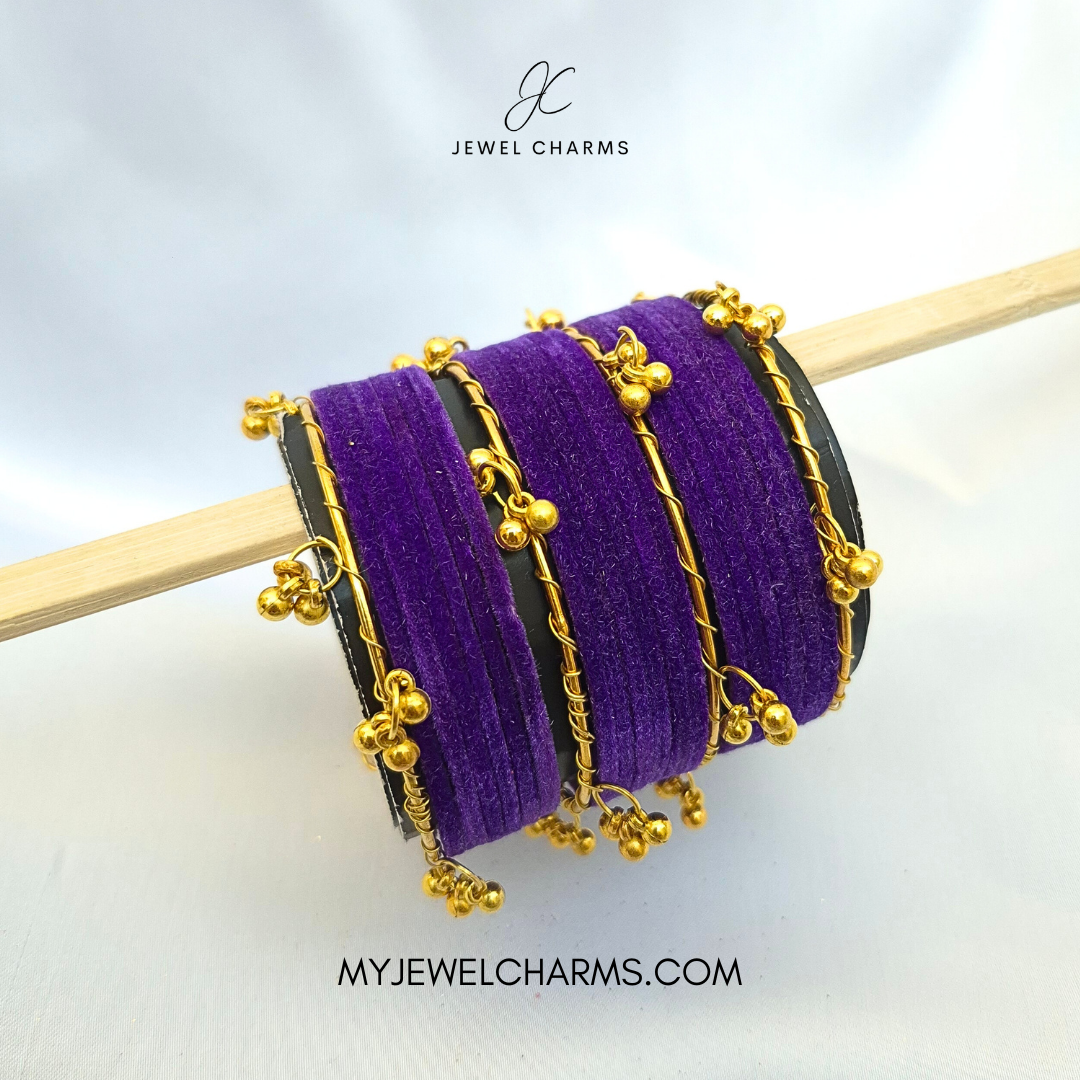 Purple Golden Viral Kashmiri Bangles