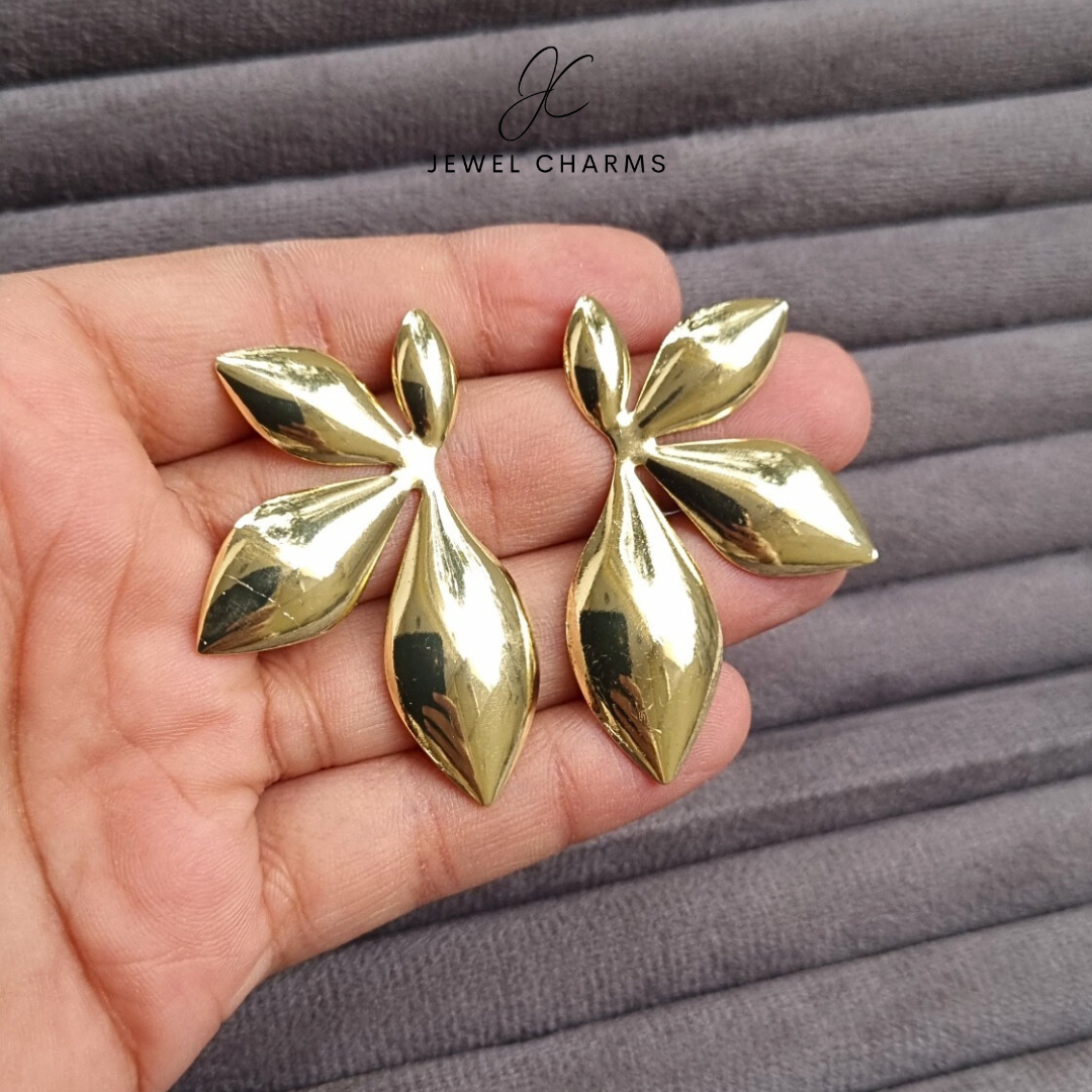 Statement golden earrings JCEC 144