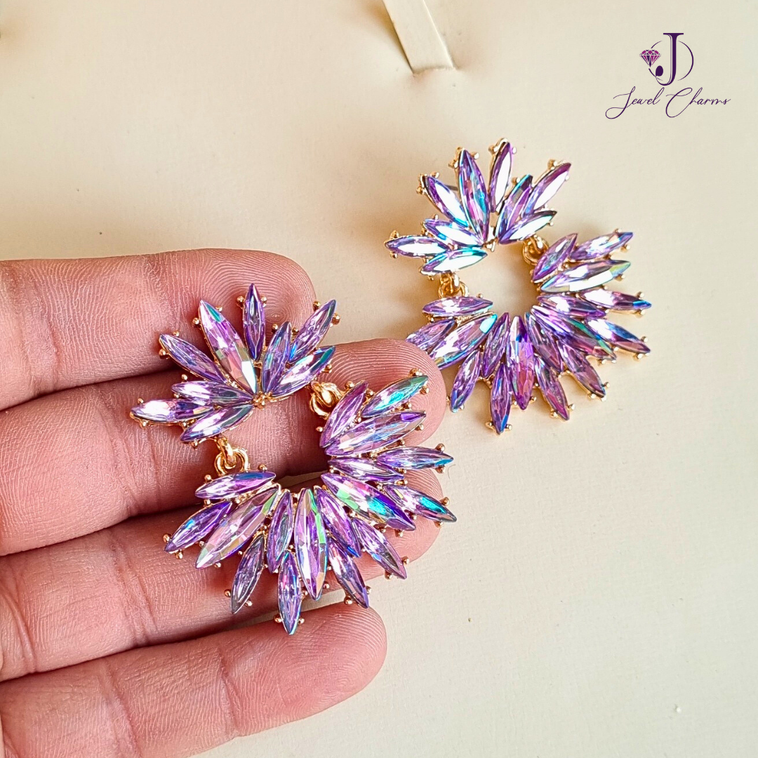 Premium Purple Azure Shade Bender Earrings JCEC 33