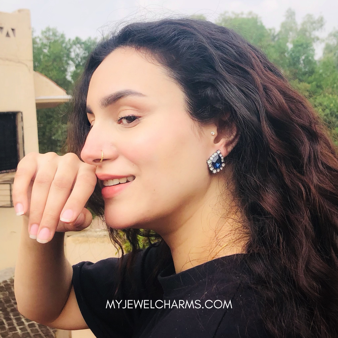 Majestic Blue Gem Studs JCEC 163