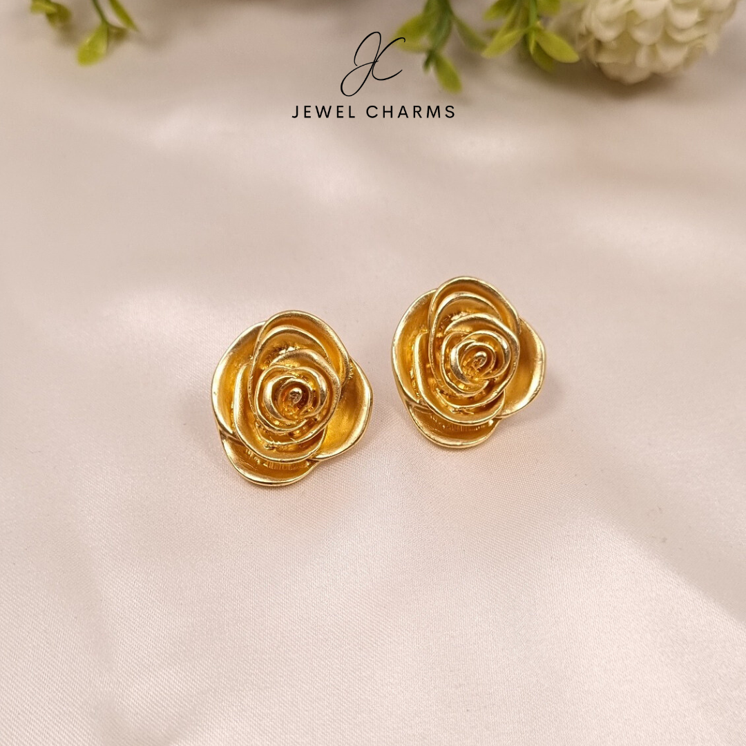 Golden rose earrings JCEC 24