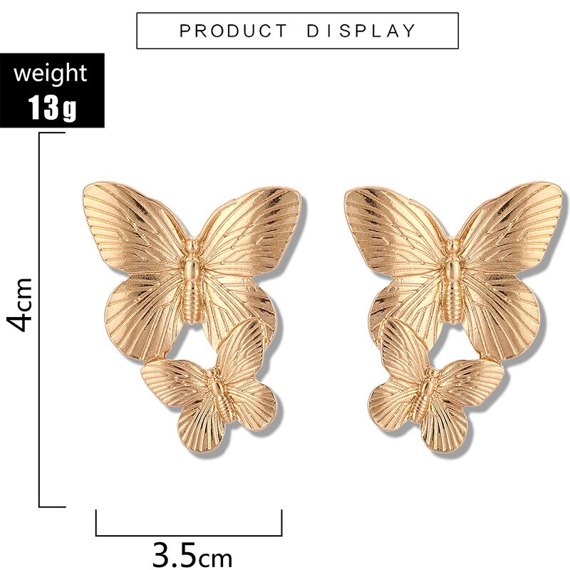 JC138 - Zara Butterfly Double Drops copper colour