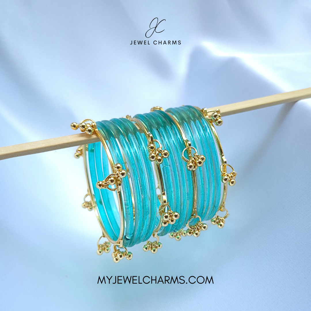 Viral Kashmiri Jelly Bangles Aqua Size Sawa do (2.6)