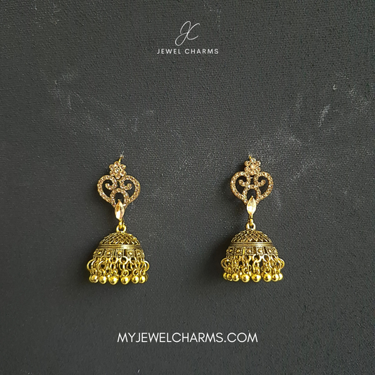 Champagne Heart Jhumki Golden
