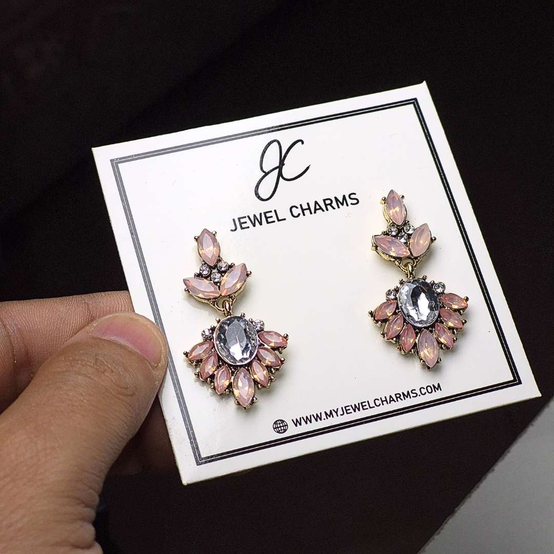 Jc 266 Light Pink Rhinestone Drops