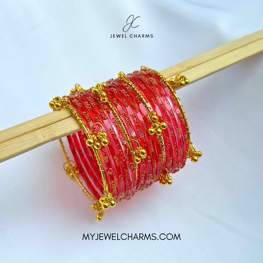 Red Raindrop Original Kashmiri Glass Bangles