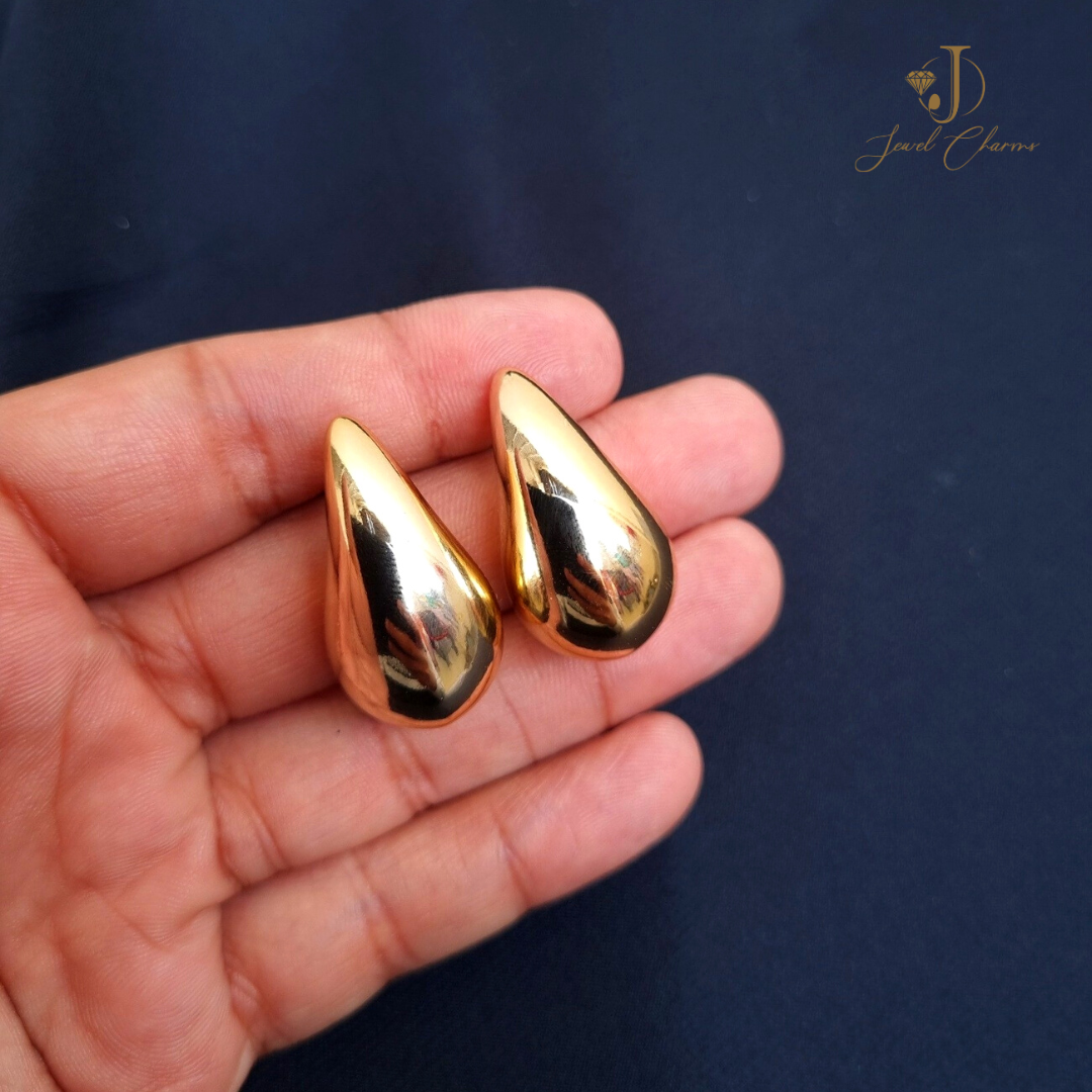 Love Drop Stainless Steel Statement Earrings golden & silver