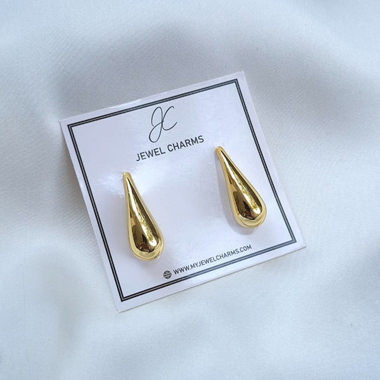 Thin Tear Drop Golden Earrings JCEC 84