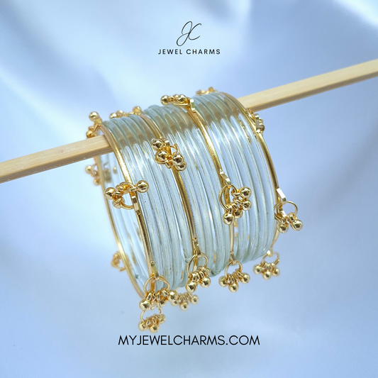 Viral Kashmiri Jelly Bangles White/Clear/Transparent Size Sawa do (2.6)