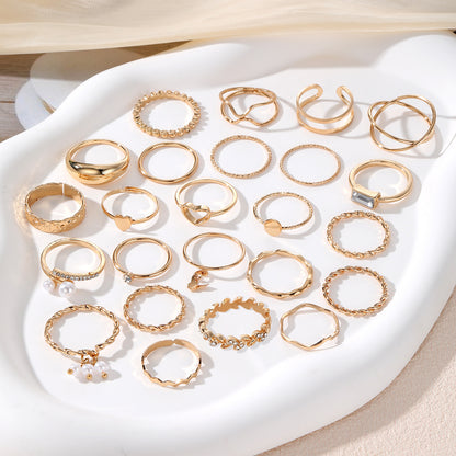 Jcec 343 24 piecs pearl ring pack