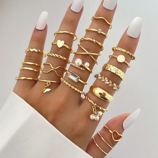 Jcec 343 24 piecs pearl ring pack