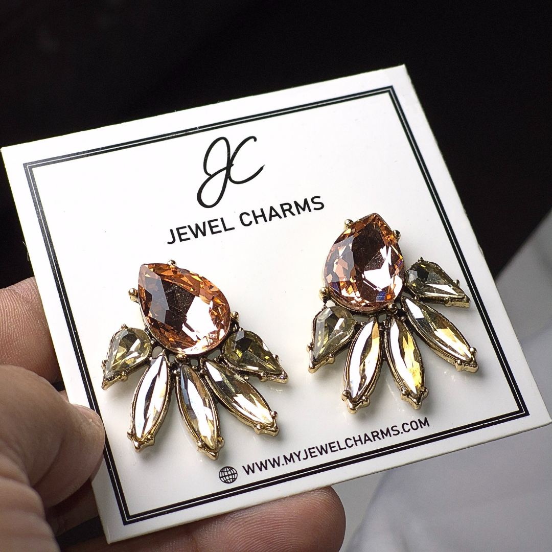 Jc 268 Wine Champagne Studs Earrings