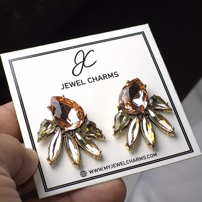 Jc 268 Wine Champagne Studs Earrings