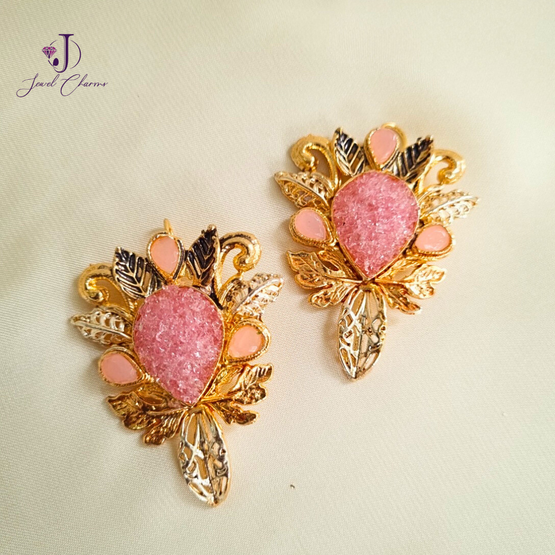 Pink Crush Stone Turkish Earrings