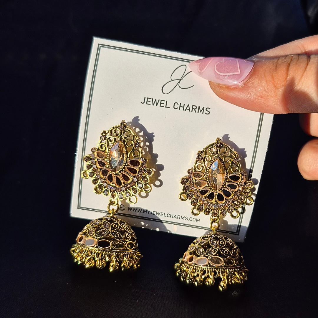 Champagne Jhumki Crystal mirrors