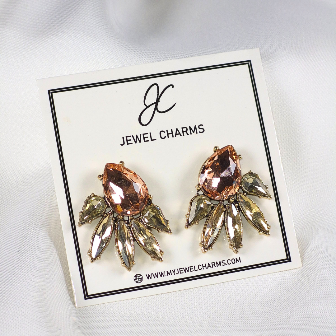 Jc 268 Wine Champagne Studs Earrings