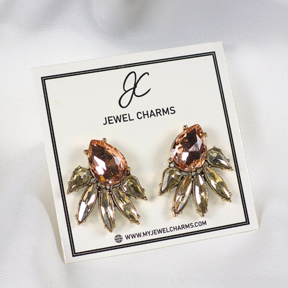Jc 268 Wine Champagne Studs Earrings