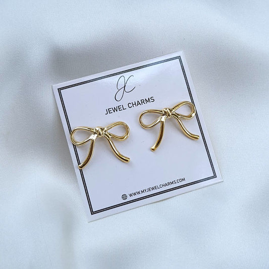 Golden bow earrings JCEC 87