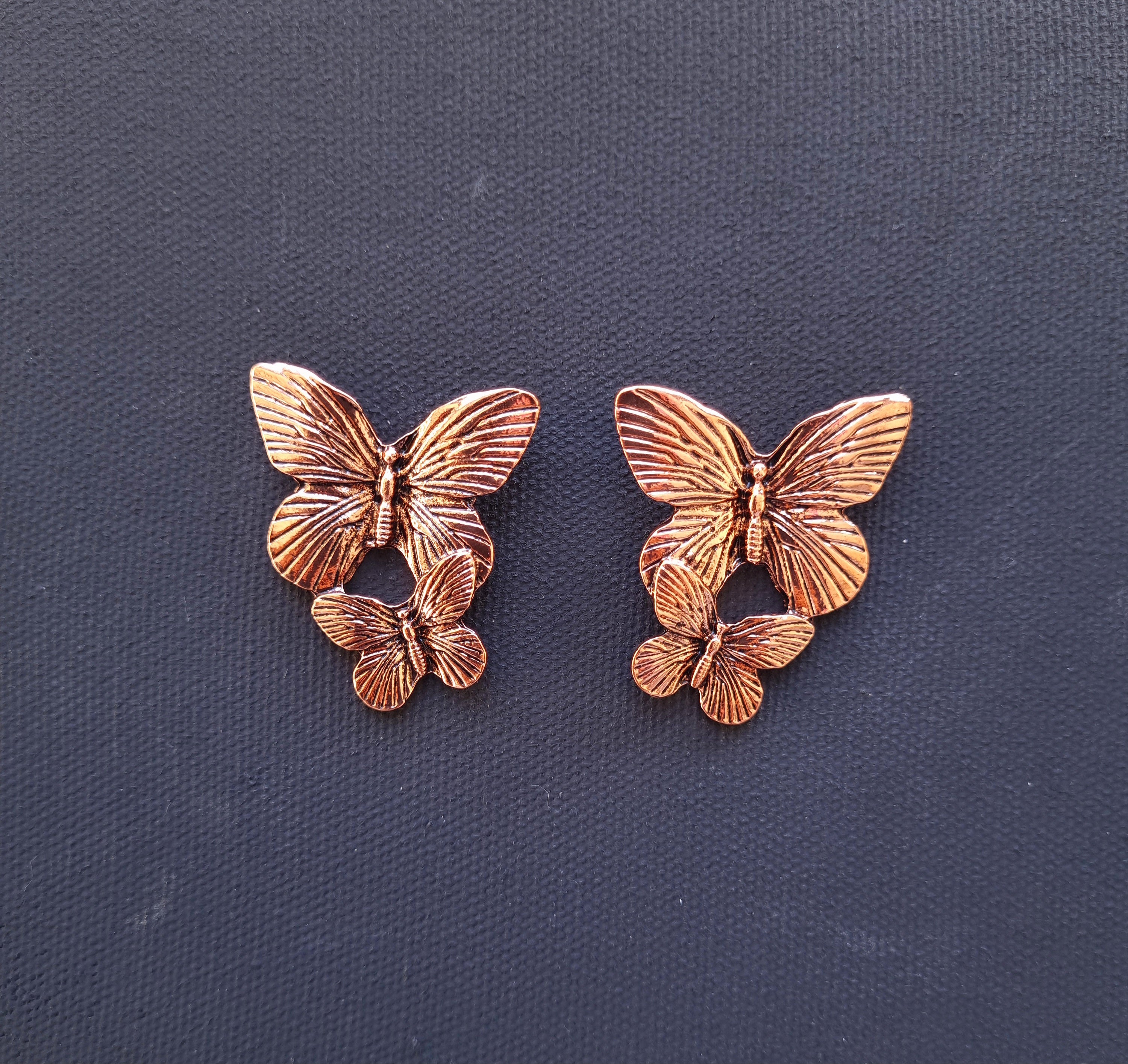 JC138 - Zara Butterfly Double Drops copper colour - Jewel Charms