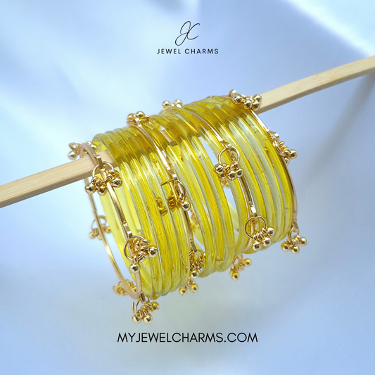 Viral Kashmiri Jelly Glass Bangles Yellow
