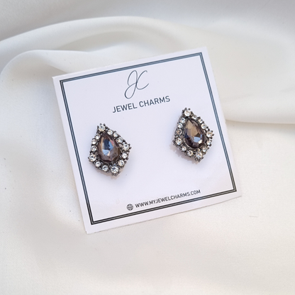 Black Gray studded earrings