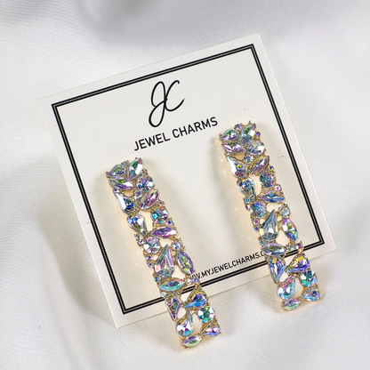 Jc 272 Long Rectangle Rhinestone Crystal Dangles
