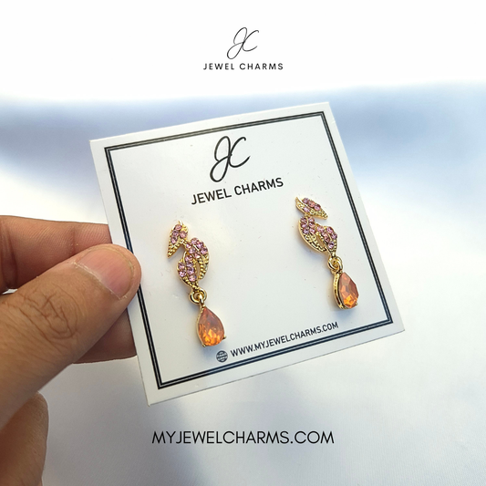 Delicate Pink Champagne Parrot earrings