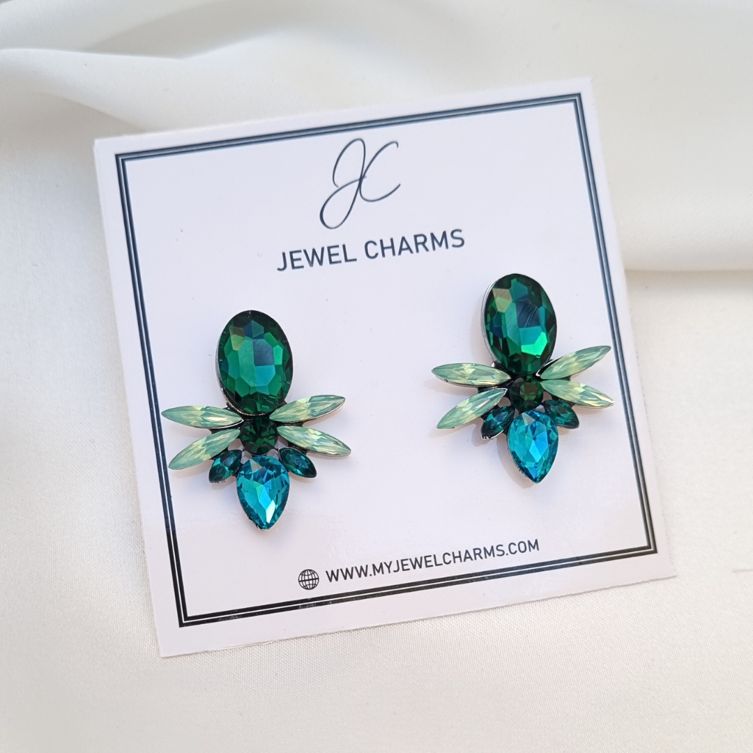 Green wasp earrings