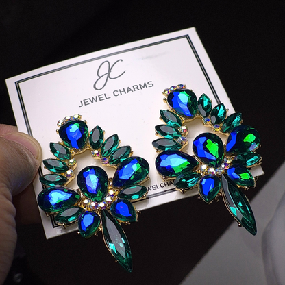 Jc 274 Green Blue Gemstone Earrings
