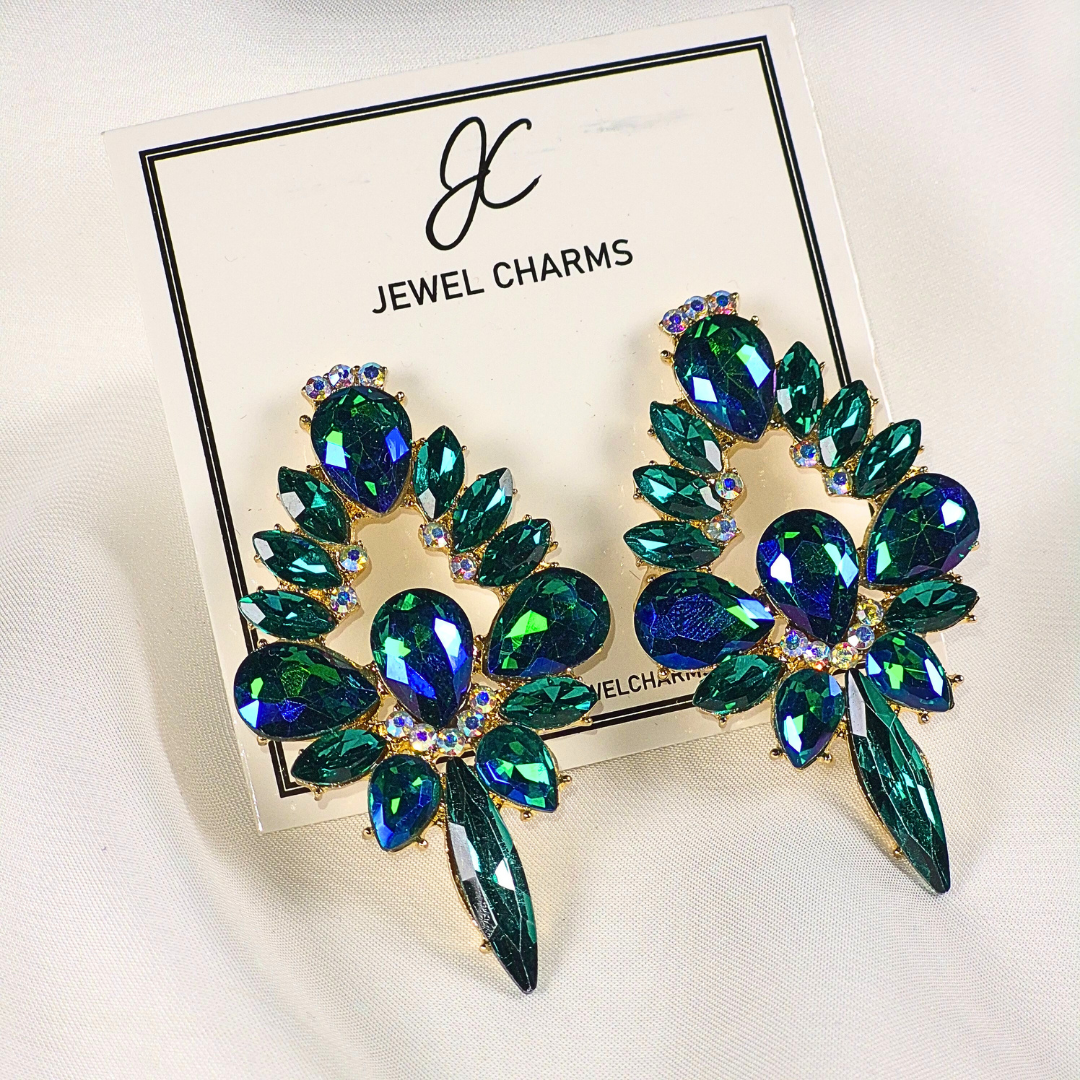 Jc 274 Green Blue Gemstone Earrings