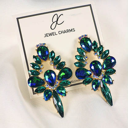 Jc 274 Green Blue Gemstone Earrings