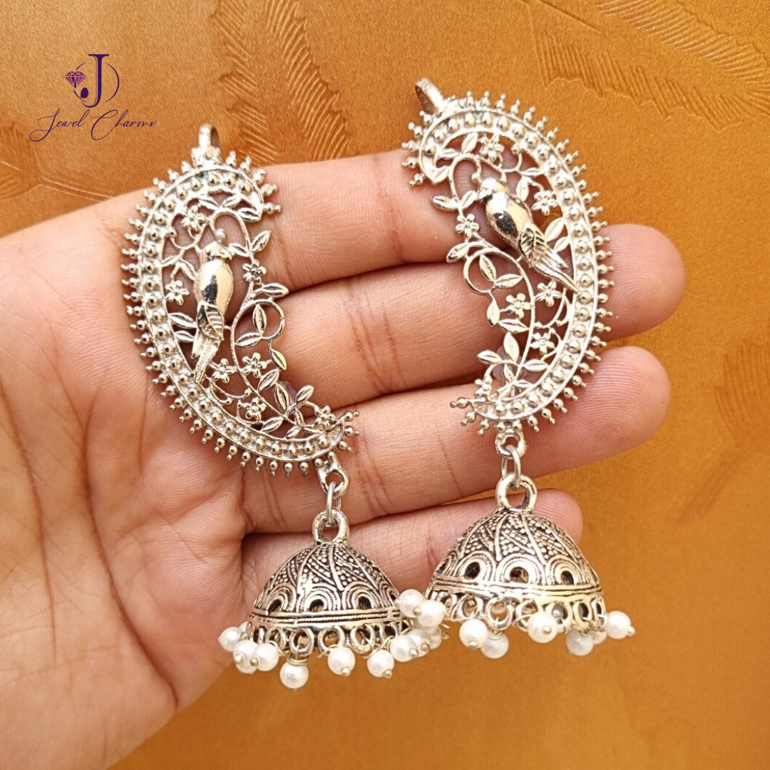 Silver Antique Afghan Hania Amir Ear cuffs