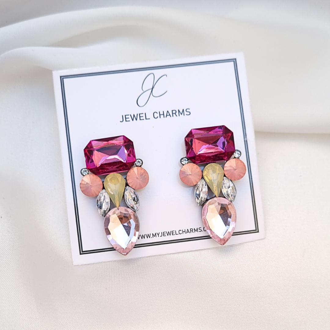 Mystic pink Crystal earrings